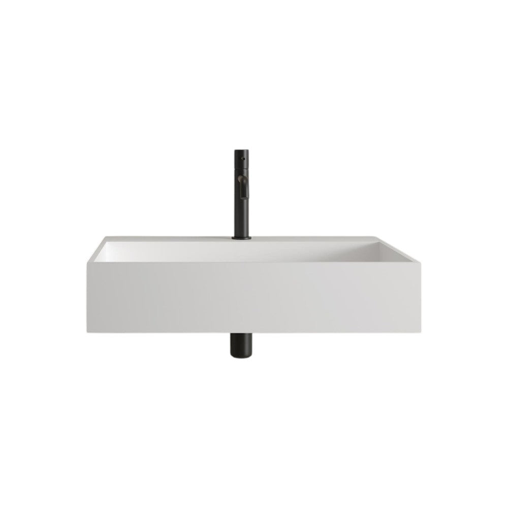 Daytona Stone Resin Basin 620mm – Matt White Countertop Bathroom Sink, 620x480x130mm, Seamless Modern Design, Hand-Finished Wash Basin with Fixing Kit, Lifetime Guarantee