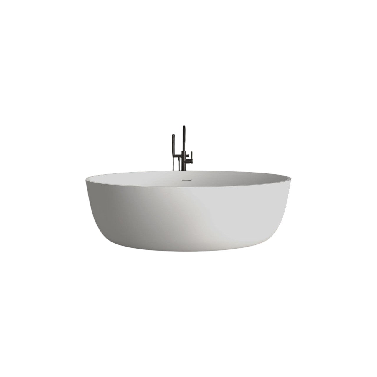 Siena Freestanding Stone Bath 1600mm – Solid Stone Resin Bath Tub, Matt or Polished Finish, 235L Capacity, Built-in Overflow, Chrome Waste Included, Luxury Modern Freestanding Bathtub