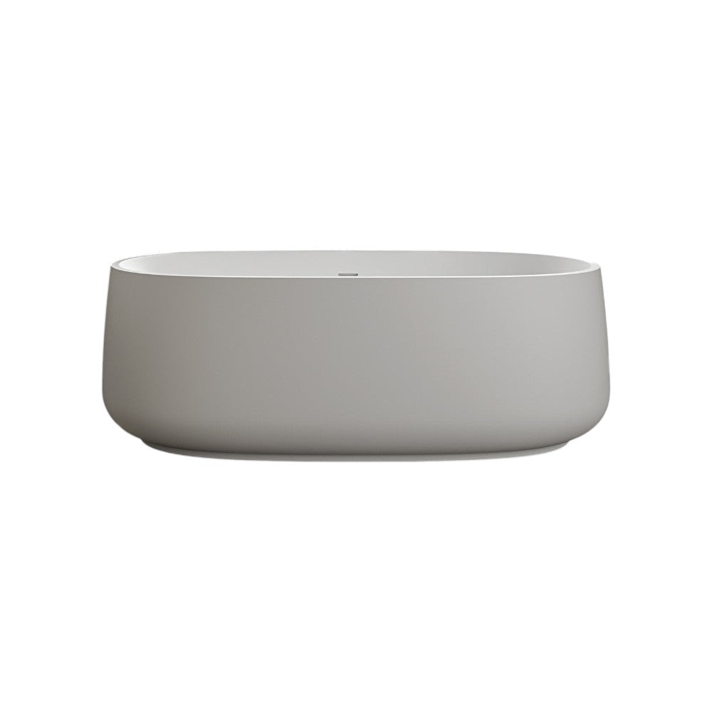 Cloud 1600mm Freestanding Stone Resin Bath – Matt White Spa Design Luxury Bathtub, Heat Retaining Solid Stone, Modern Sculptural Centerpiece Bathroom Tub