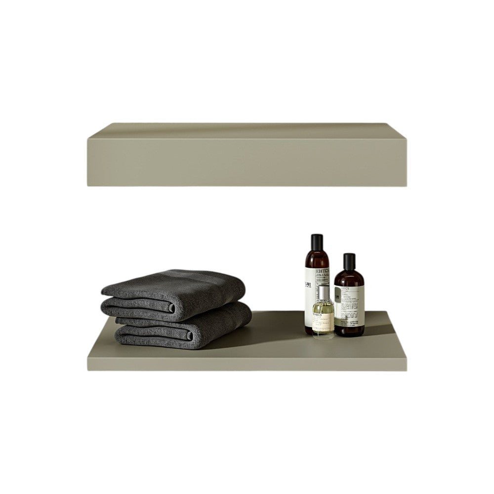 Nôsa Olive Stone Resin Wall Hung Countertop Basin Shelf – Matt Finish Floating Bathroom Shelf with Seamless Design, Fixing Kit Included, 660mm–1200mm
