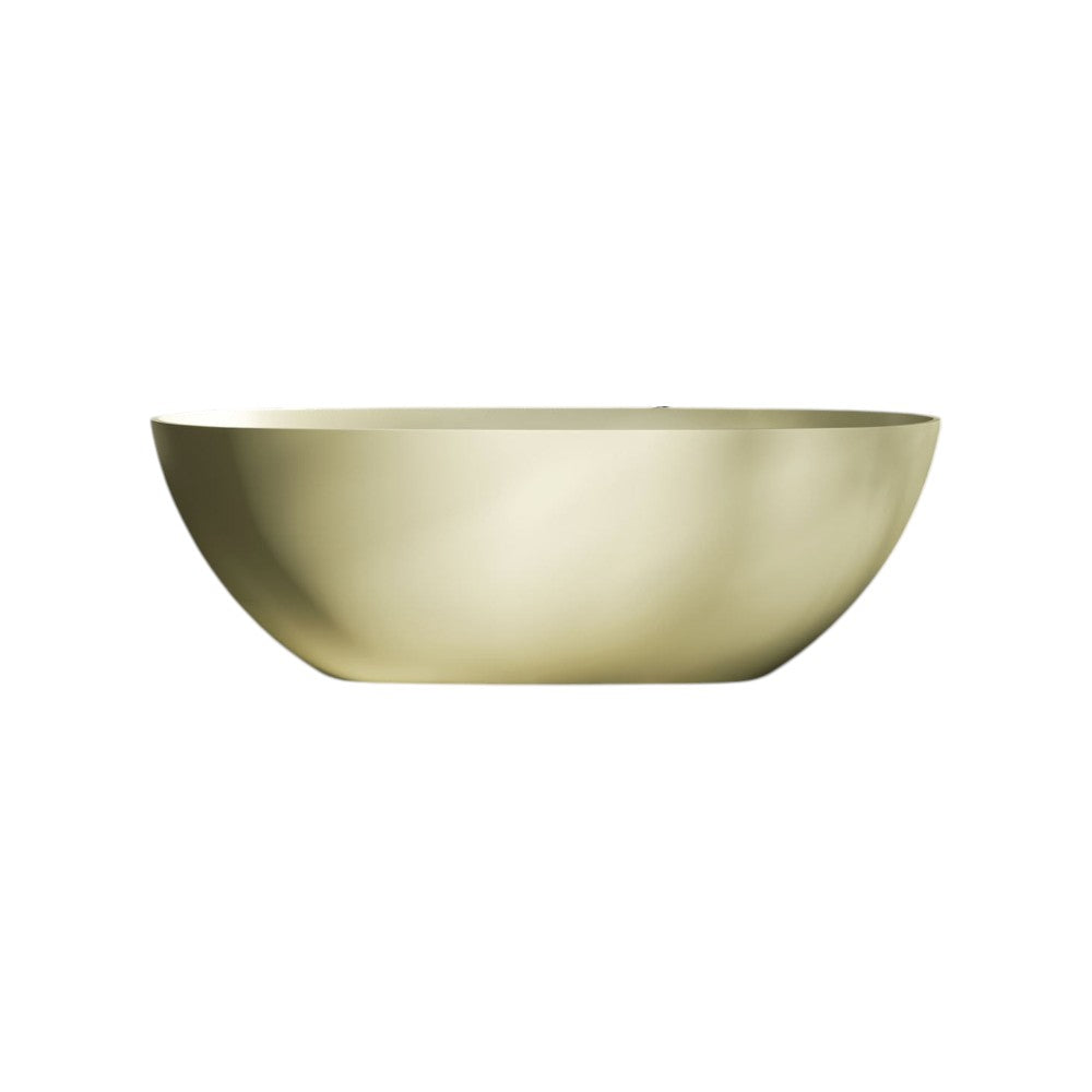 Vermont Olive Freestanding Stone Bath 1700mm Matt Finish Stone Resin Bath with Overflow