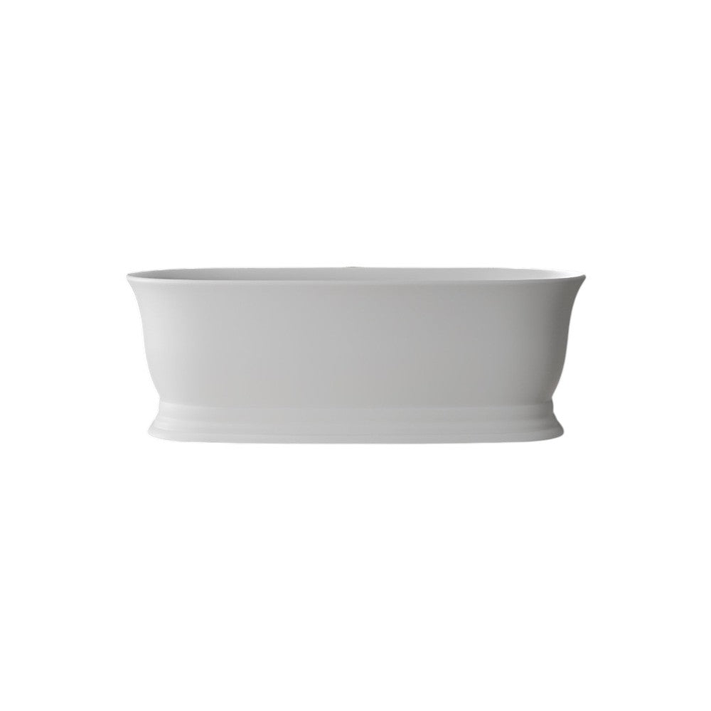 Chesterfield Freestanding Stone Bath 1800mm White Stone Resin Bath with Overflow
