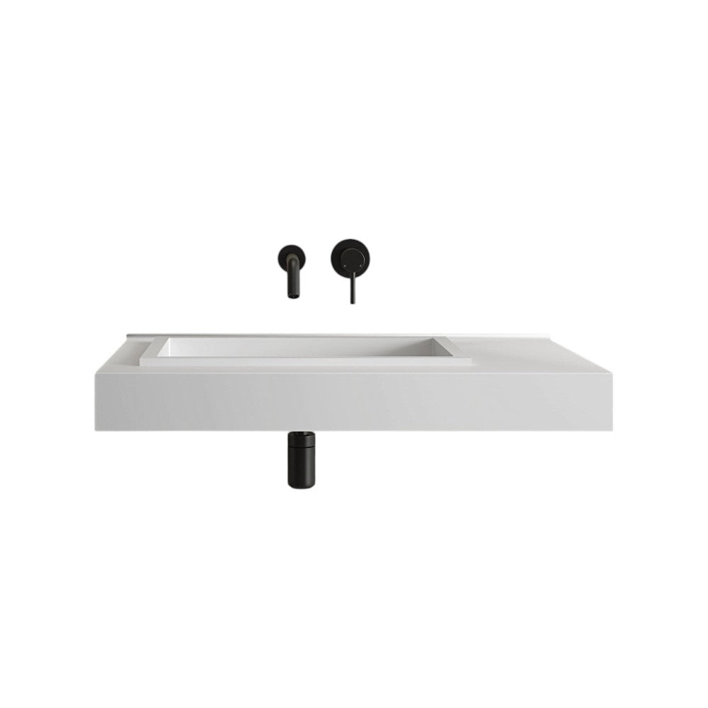 Espada 800mm Stone Resin Countertop Basin – Matt White Seamless Bathroom Sink by Nôsa | Modern Rectangular Design with Lifetime Guarantee
