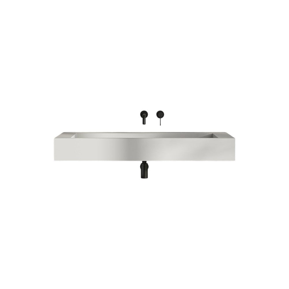 Nôsa Velar 1200mm Wall Hung Stone Resin Basin – Matt White Contemporary Floating Bathroom Sink