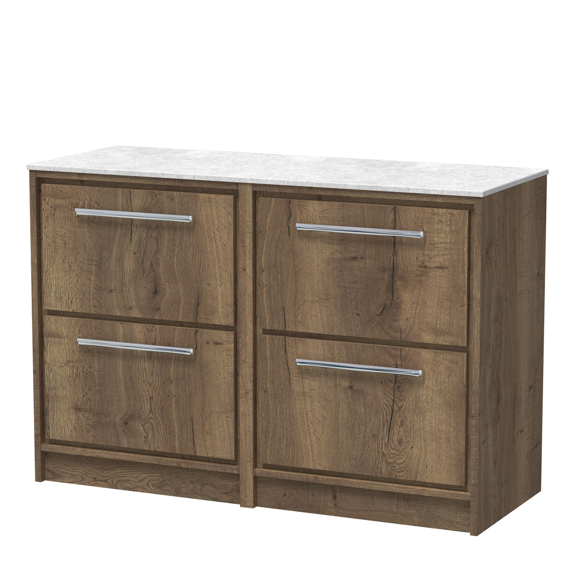 nuie Lille 1210mm Floor Standing Vanity Unit with 4 Doors and 4 Drawers