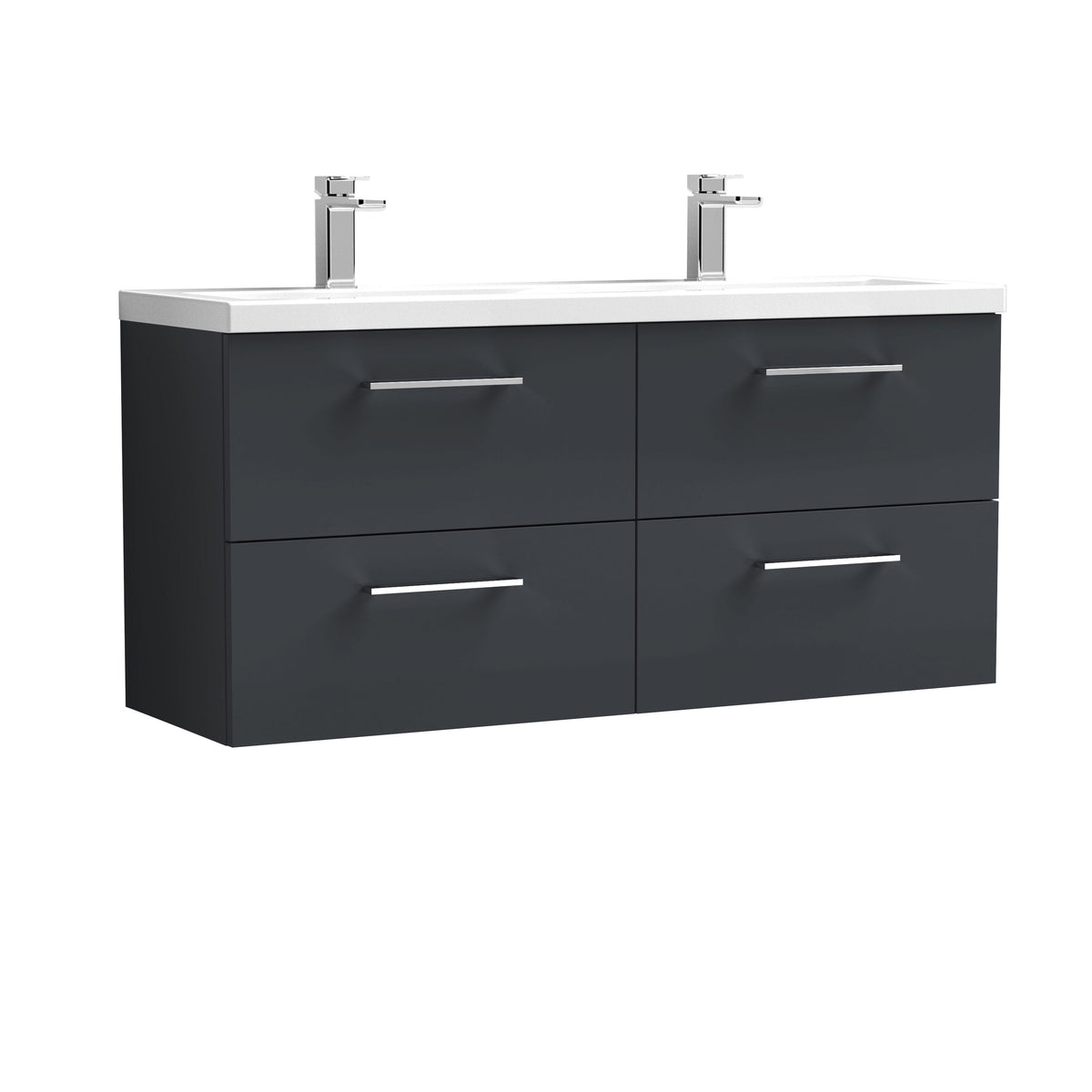 nuie Arno 1200mm 4 Drawer Wall Hung Vanity Unit With 2 Tap Hole