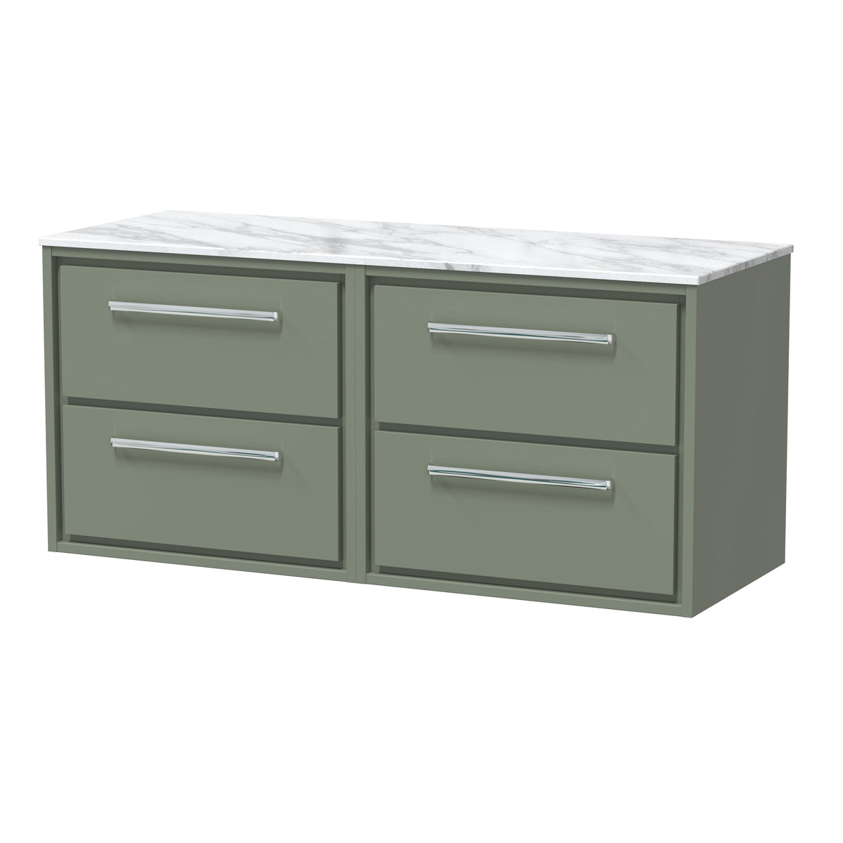 nuie Lille 1210mm Wall Hung Vanity Unit with 4 Doors and 4 Drawers