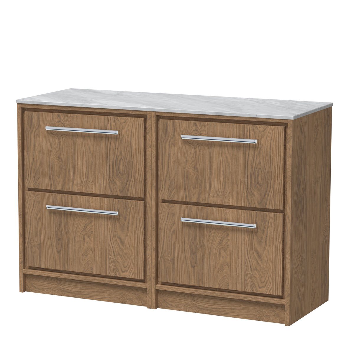 nuie Lille 1210mm Floor Standing Vanity Unit with 4 Doors and 4 Drawers