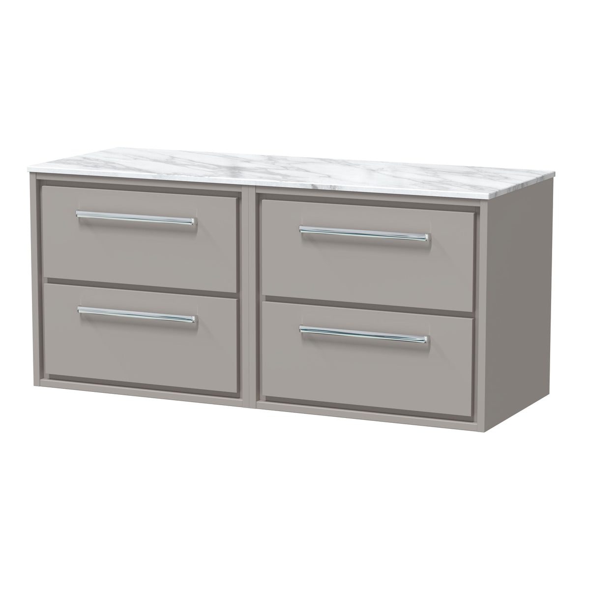 nuie Lille 1220mm Wall Hung Vanity Unit with 4 Doors and 4 Drawers