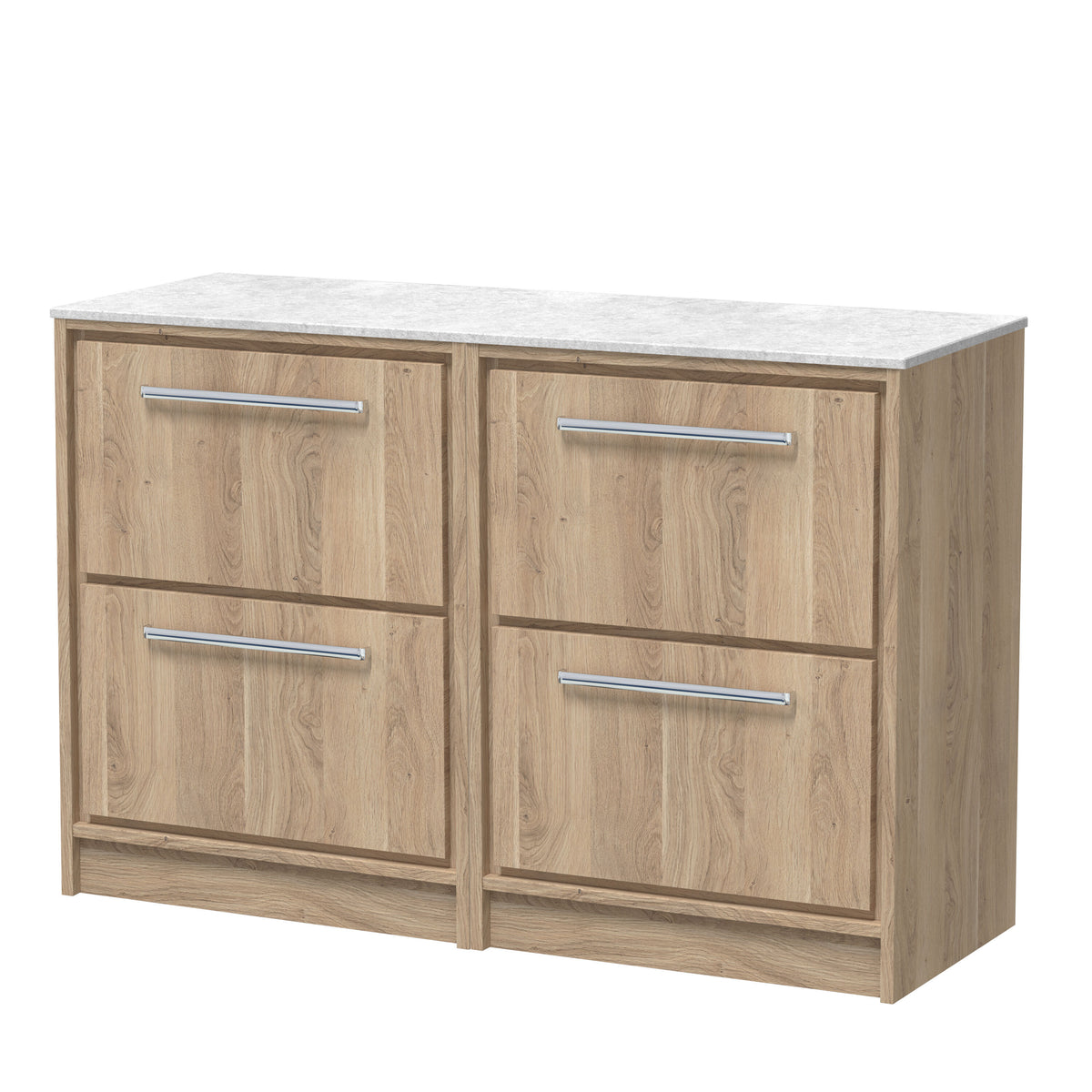 nuie Lille 1210mm Floor Standing Vanity Unit with 4 Doors and 4 Drawers