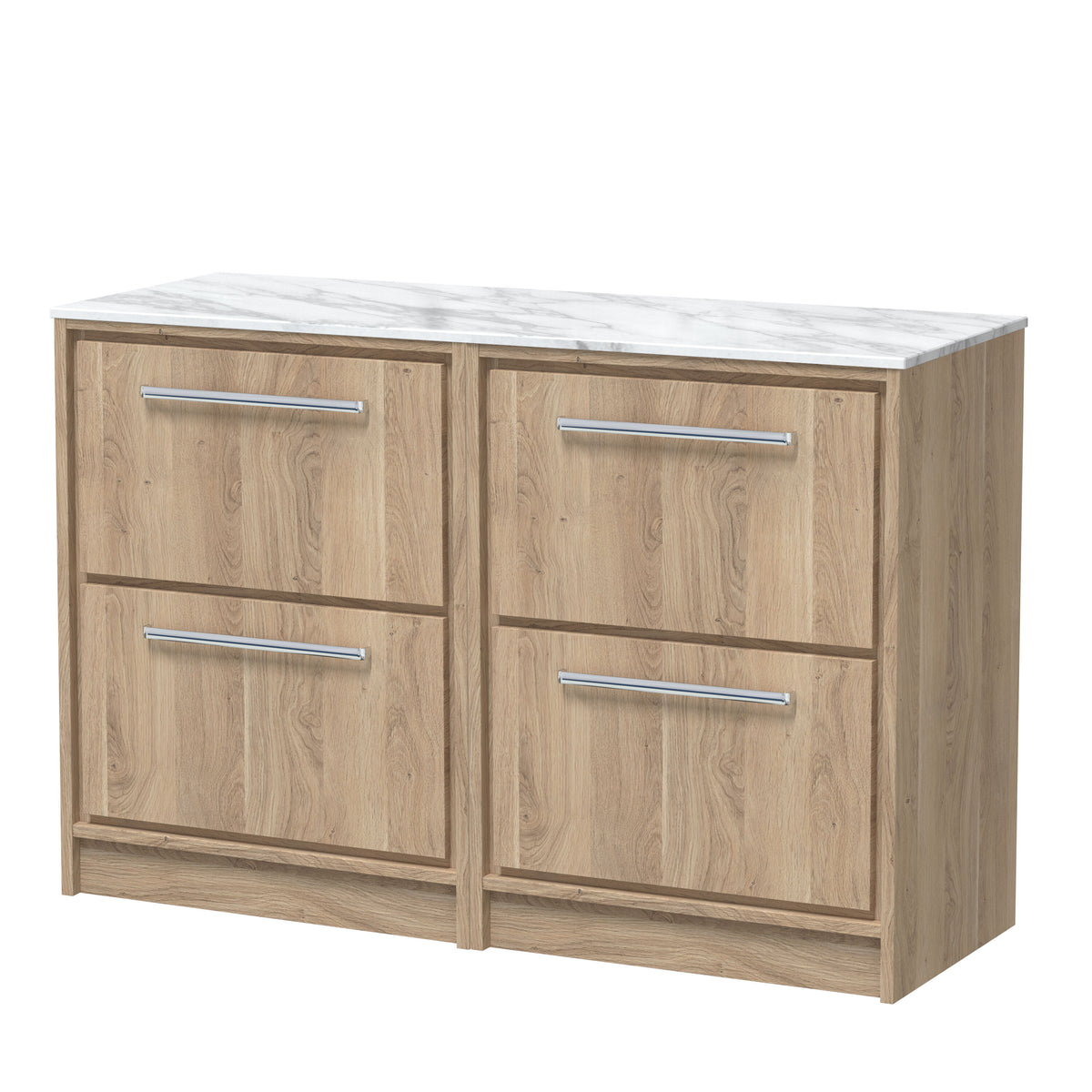 nuie Lille 1210mm Floor Standing Vanity Unit with 4 Doors and 4 Drawers