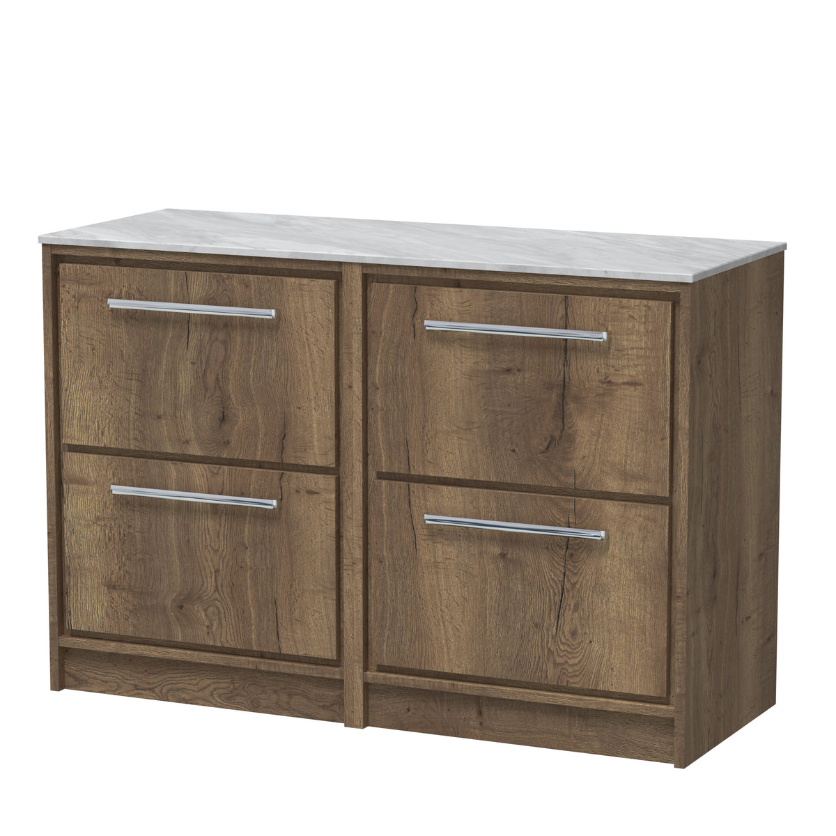 nuie Lille 1210mm Floor Standing Vanity Unit with 4 Doors and 4 Drawers