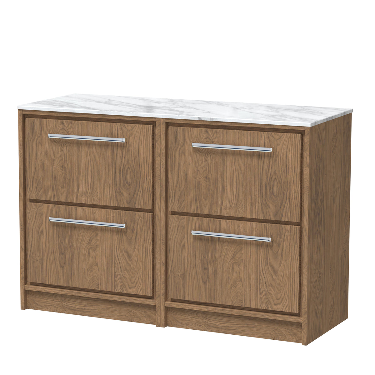 nuie Lille 1210mm Floor Standing Vanity Unit with 4 Doors and 4 Drawers