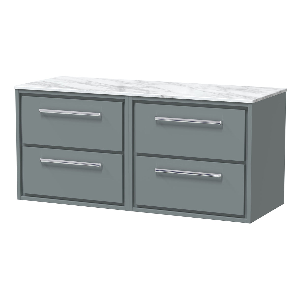 nuie Lille 1210mm Wall Hung Vanity Unit with 4 Doors and 4 Drawers
