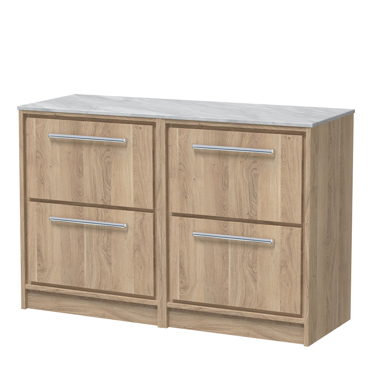 nuie Lille 1210mm Floor Standing Vanity Unit with 4 Doors and 4 Drawers