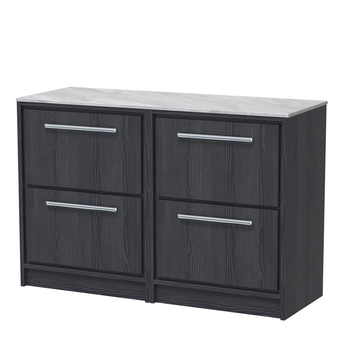 nuie Lille 1210mm Wall Hung Vanity Unit with 4 Doors and 4 Drawers