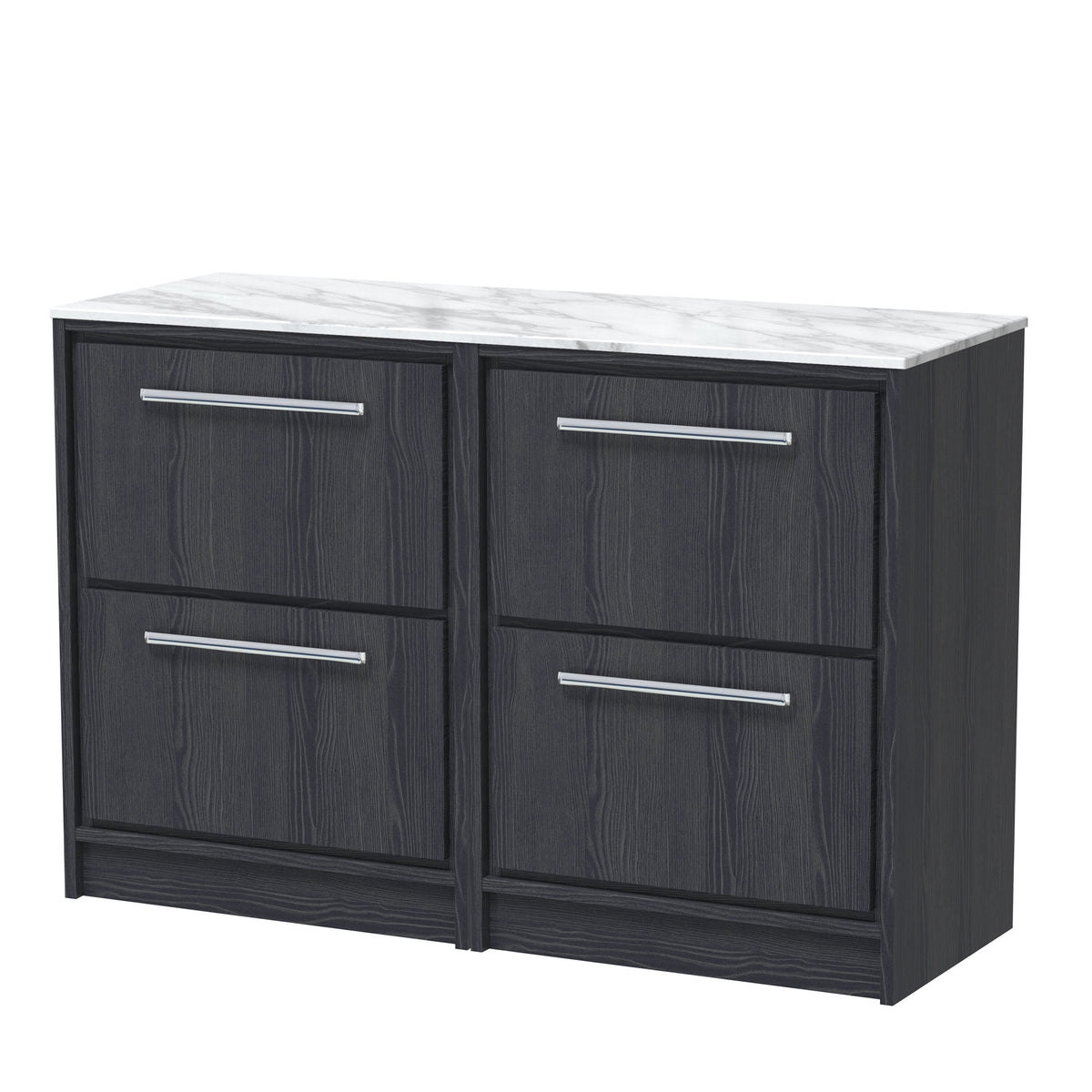 nuie Lille 1210mm Floor Standing Vanity Unit with 4 Doors and 4 Drawers