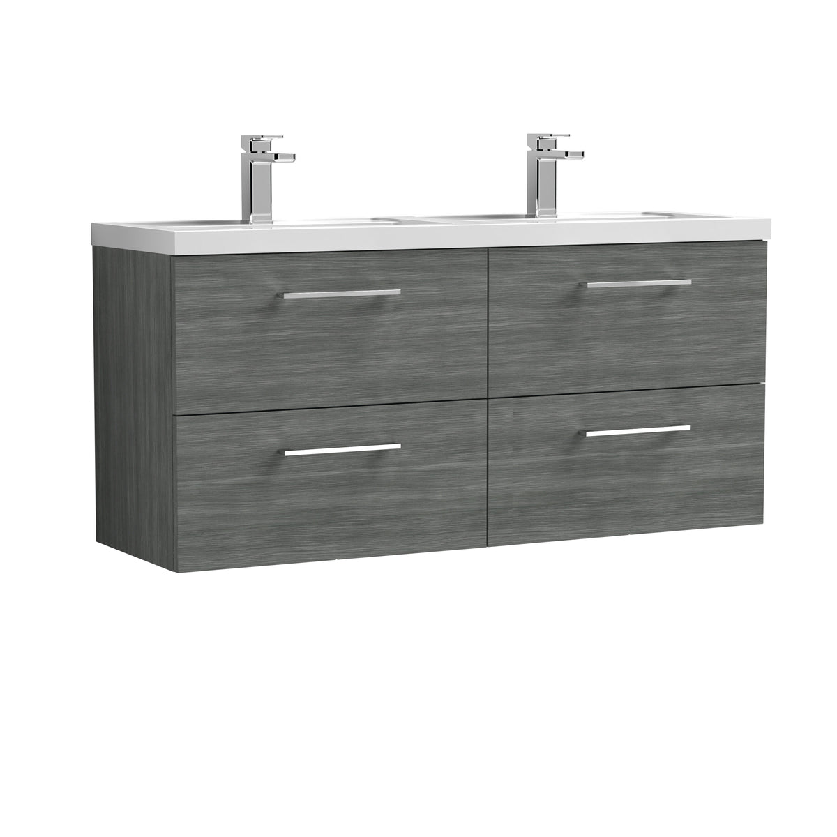 nuie Arno 1200mm 4 Drawer Wall Hung Vanity Unit With 2 Tap Hole