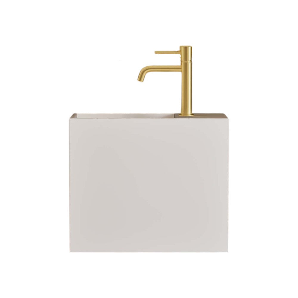Nôsa Vigo 450mm Stone Resin Countertop Basin – Matt White Rectangular Wash Basin for Cloakrooms, En Suites & Compact Bathrooms