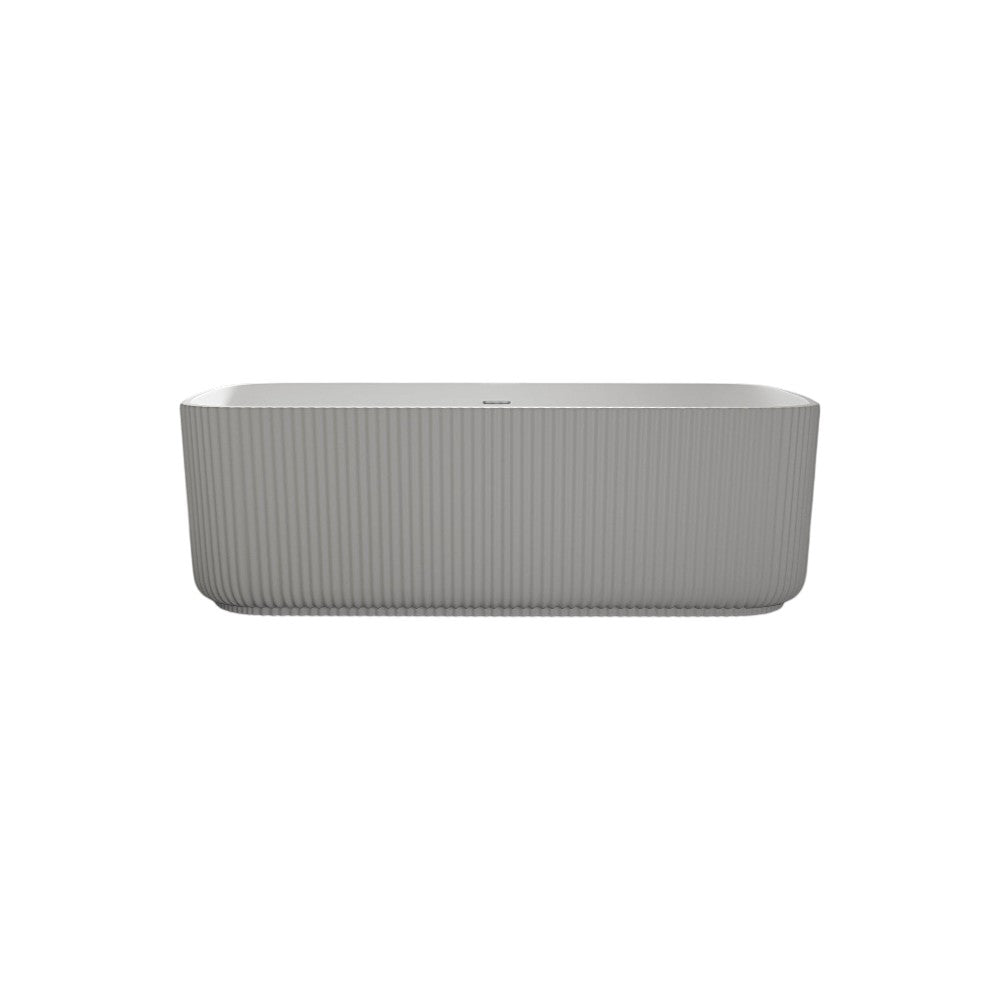 Shard Freestanding Fluted Stone Bath 1700mm Matt Finish Luxury Natural Stone Bathtub with Built-In Overflow