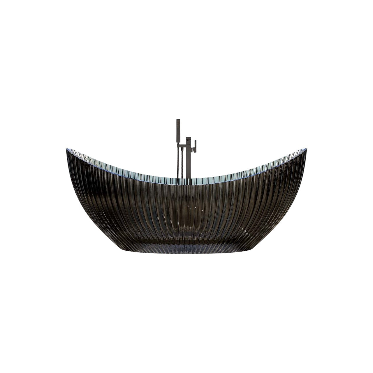 Saturnia 1800mm Polished Resin Freestanding Bath – Luxury Modern Deep Soaking Tub with Matt Black Waste – Choice of Colours – 290L Capacity