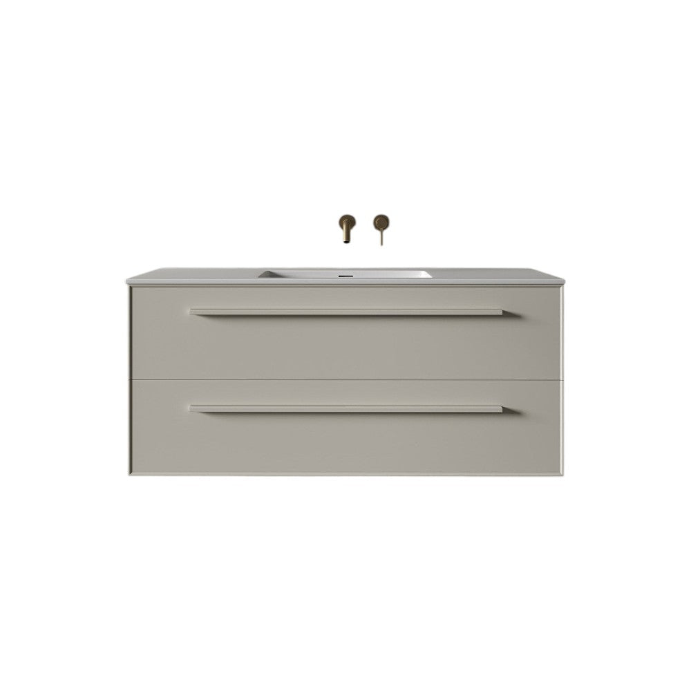 Missoni Wall Hung Vanity Unit with Stone Resin Basin 1200mm Matt Cappuccino Soft-Close Doors