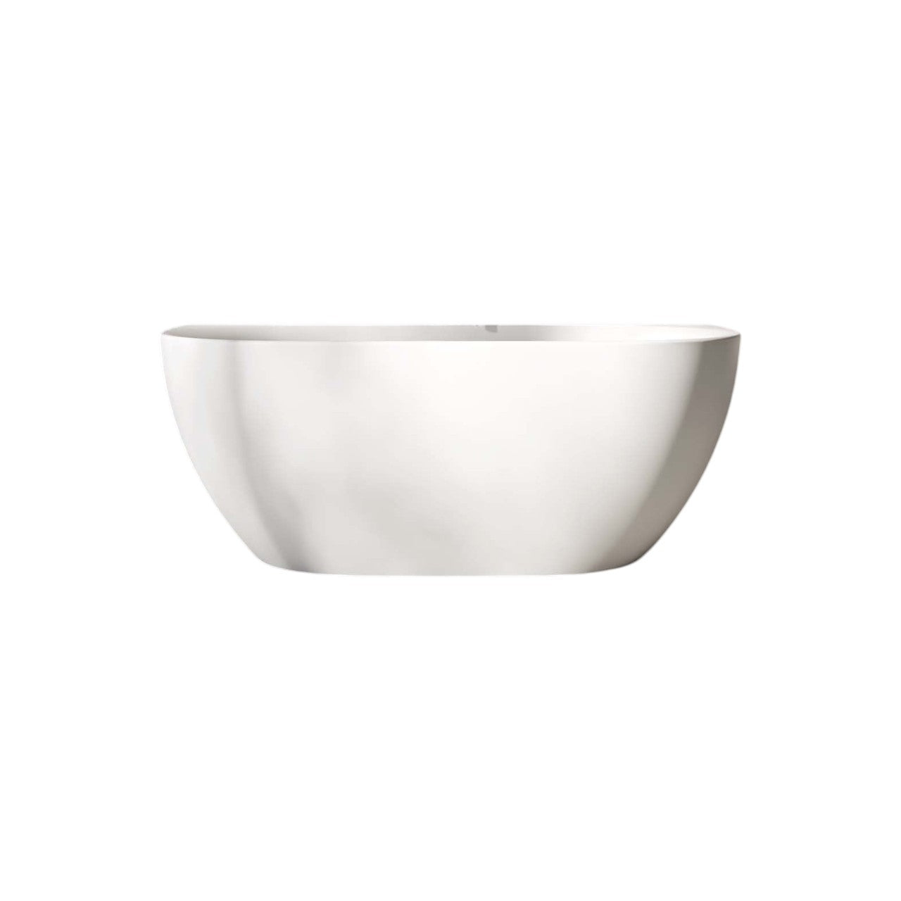 Porretta Curved 1500mm Acrylic Back To Wall Bath – Modern Freestanding Style Bathtub, 238L Capacity, Premium Gloss White Finish, Spa-Quality Deep Soaking Tub with Overflow