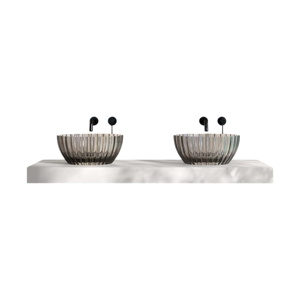 Saturnia 400mm Polished Resin Countertop Basin – Luxury Round Bathroom Vessel Sink with Choice of Colours