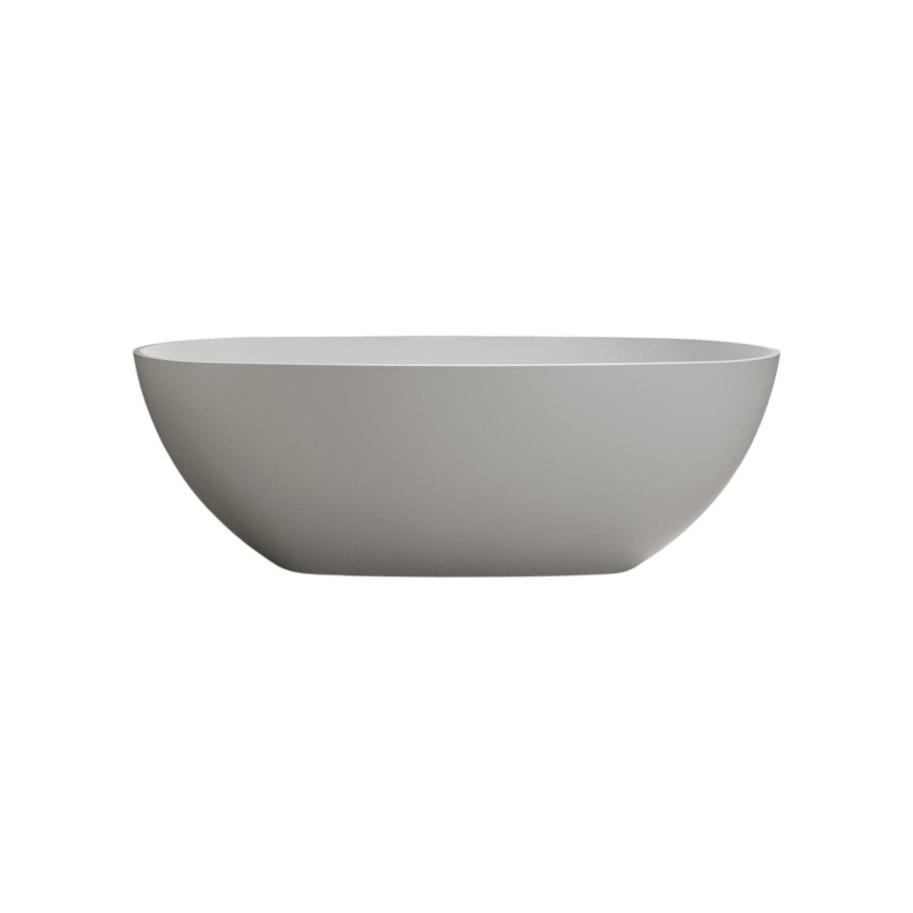 Vermont Freestanding Stone Bath 1700mm | Solid Stone Resin Luxury Freestanding Bathtub | Matt or Polished Finish | Contemporary White Deep Soaking Bath | 1700 x 750 mm