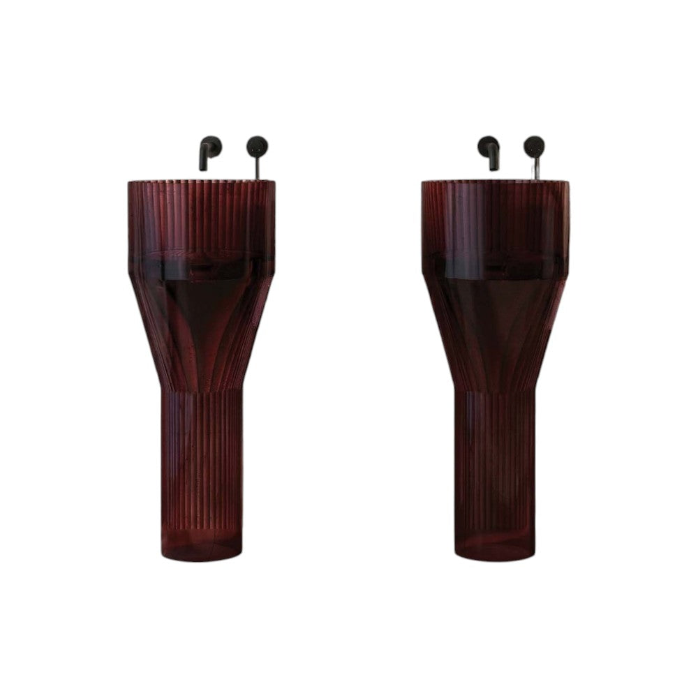 Nosa Serena Translucent 440mm Red Resin Freestanding Basin – Polished Luxury Modern Bathroom Sink