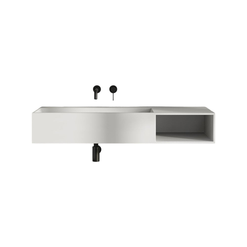 Levante Stone Basin 1200mm | Matt White | Premium Stone Resin Bathroom Basin by Nôsa