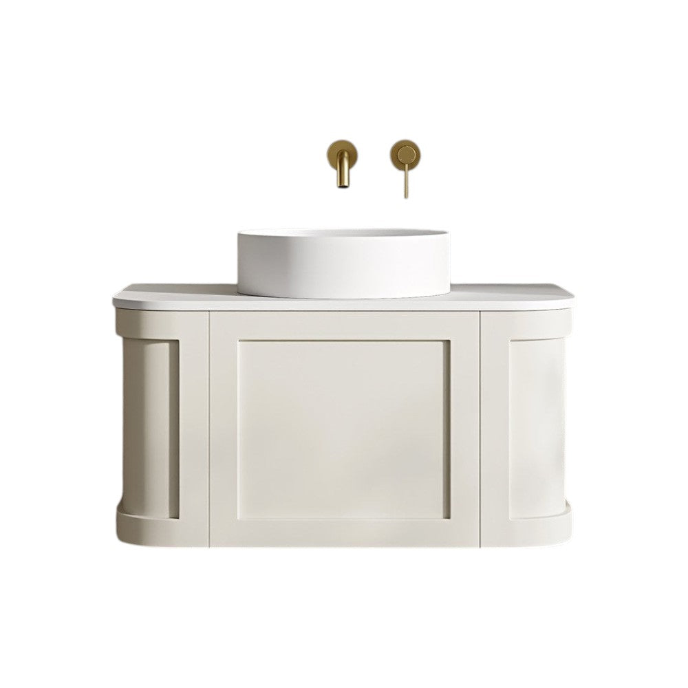 Nôsa Lanesborough 800mm Wall Hung Vanity Unit with Stone Resin Basin in Chalk – Soft Closing Doors & Built-In Overflow