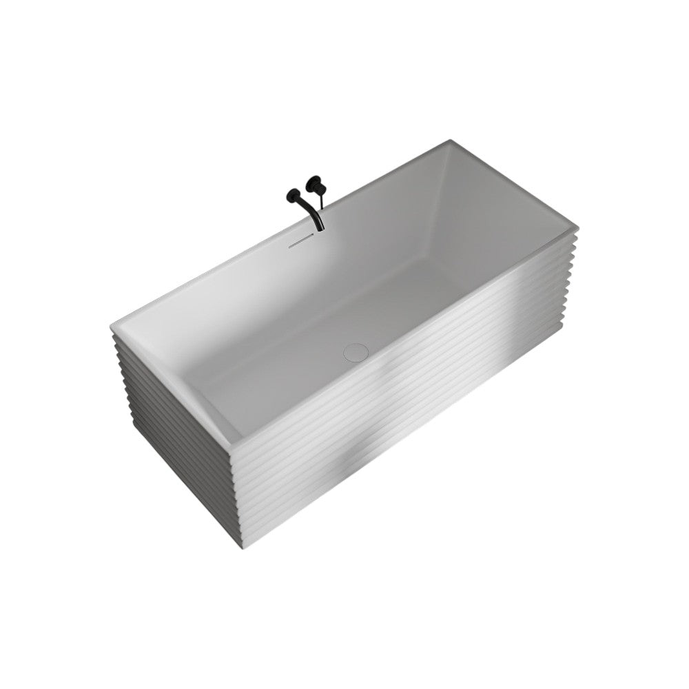 Audley 1700mm Freestanding Stone Bath – Hand-Finished Stone Resin Luxury Tub with Built-in Overflow, Chrome Waste & Lifetime Guarantee – Matt White