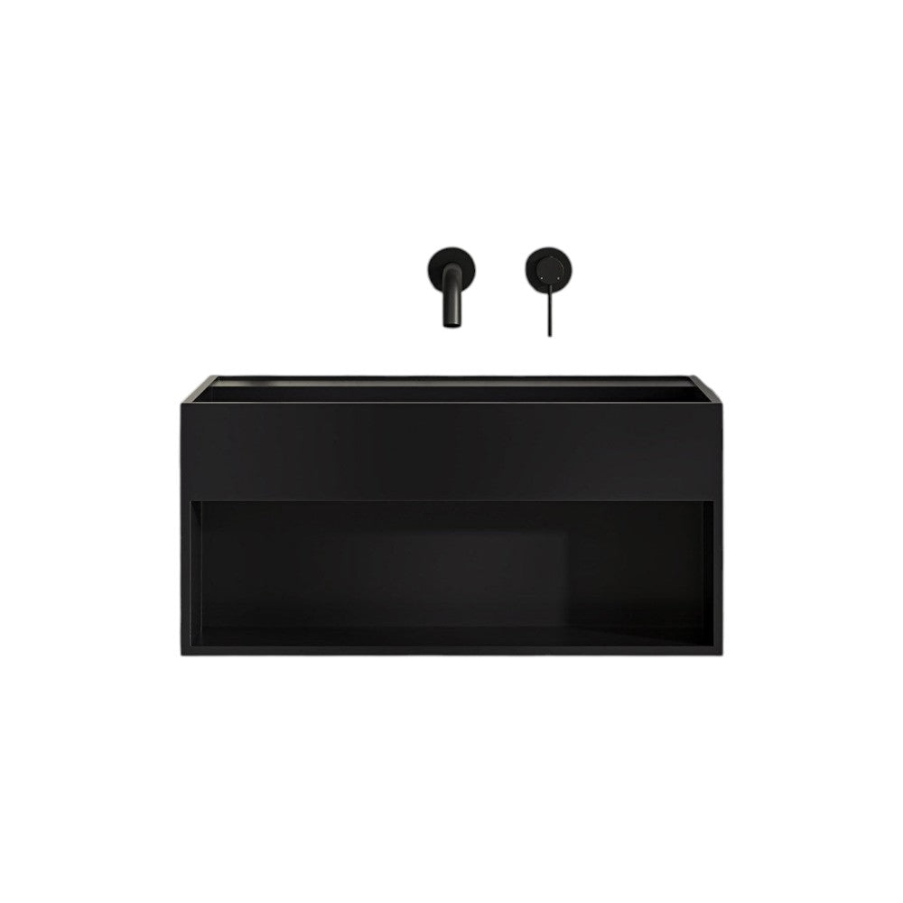 Louis 600mm Matt Black Stone Resin Basin – Luxury Countertop Bathroom Sink, Seamless Hand-Finished Design with Lifetime Guarantee