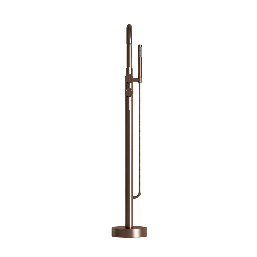 Faro Floor Standing Bath Shower Mixer Tap with Hand Shower, Brass Construction, Neoperl Aerator, CITEC Ceramic Cartridge, WRAS Approved, Multiple Finishes Available