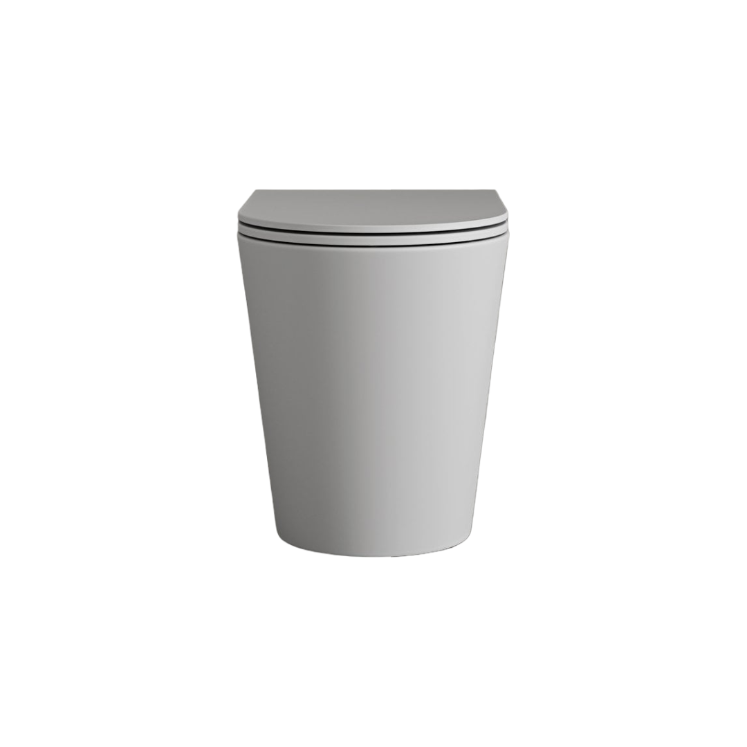 Faro Matt White Back to Wall Rimless Toilet with Concealed Cistern, Soft Close Seat & Chrome Flush Plate – Modern Ceramic Hygienic Bathroom Suite
