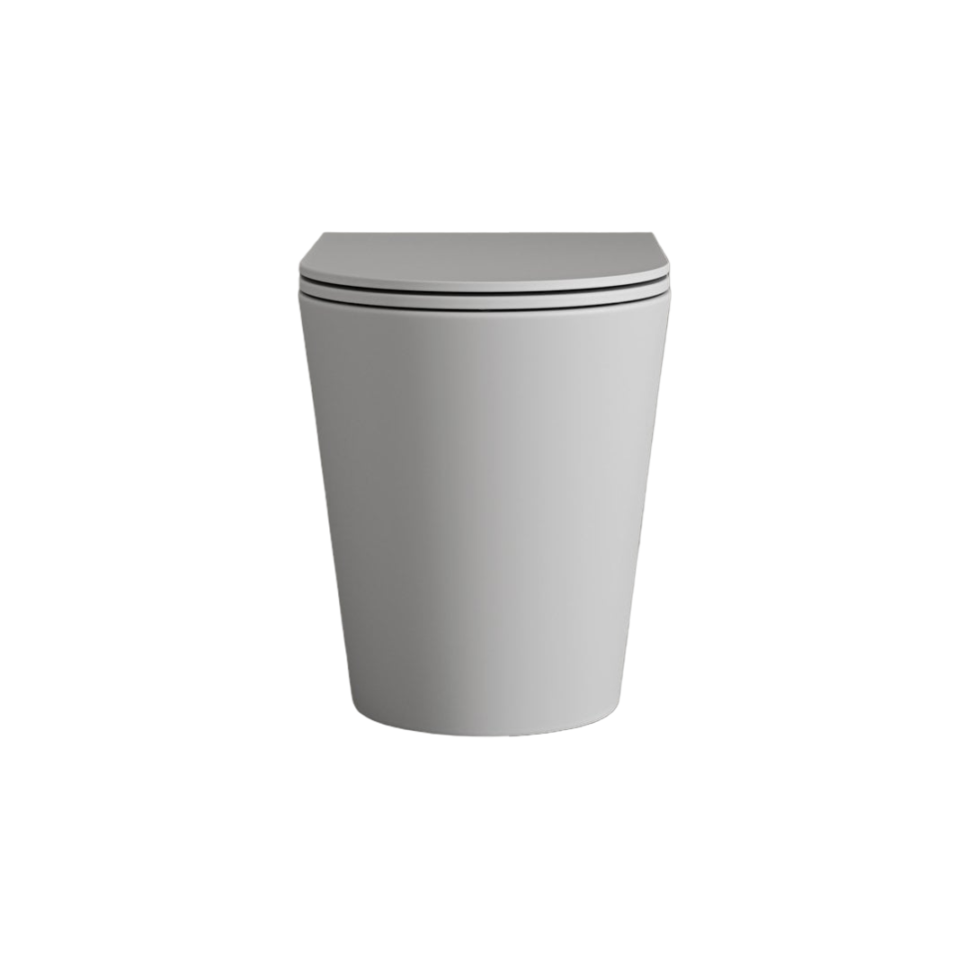 Faro Matt White Back to Wall Rimless Toilet with Concealed Cistern, Soft Close Quick Release Seat & Matt White Flush Plate