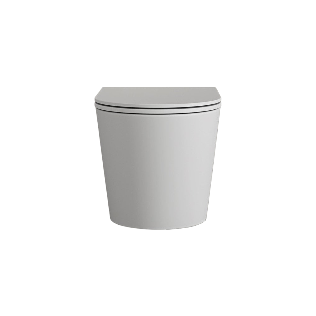 Faro Matt White Wall Hung Rimless Toilet with Concealed Frame Cistern and Brushed Stainless Steel Flush Plate – Soft Close Seat, Rimless Hygiene System, Space-Saving Design