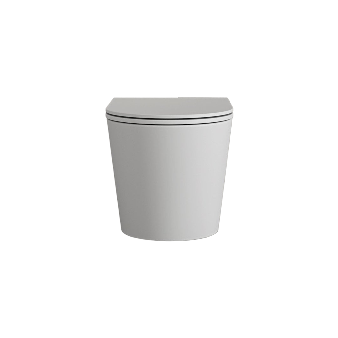 Faro Matt White Wall Hung Rimless Toilet with Concealed Frame Cistern, Soft Close Seat & Matt Black Flush Plate