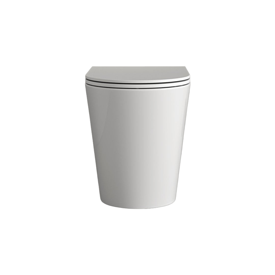 Faro Polished White Back to Wall Rimless Toilet with Concealed Cistern, Soft Close Quick Release Seat & Matt White Flush Plate
