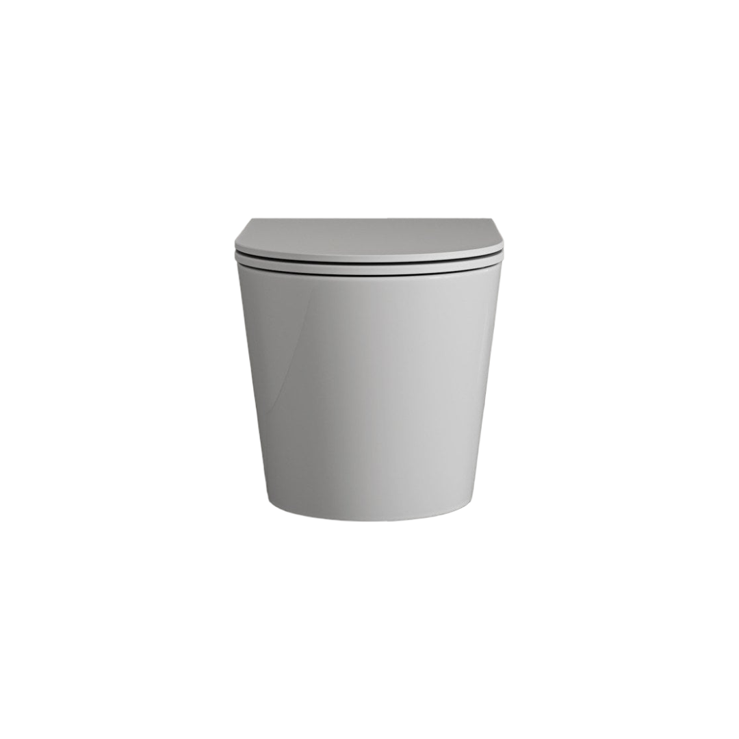 Faro Polished White Wall Hung Rimless Toilet with Concealed Frame Cistern, Soft Close Seat & Matt White Flush Plate