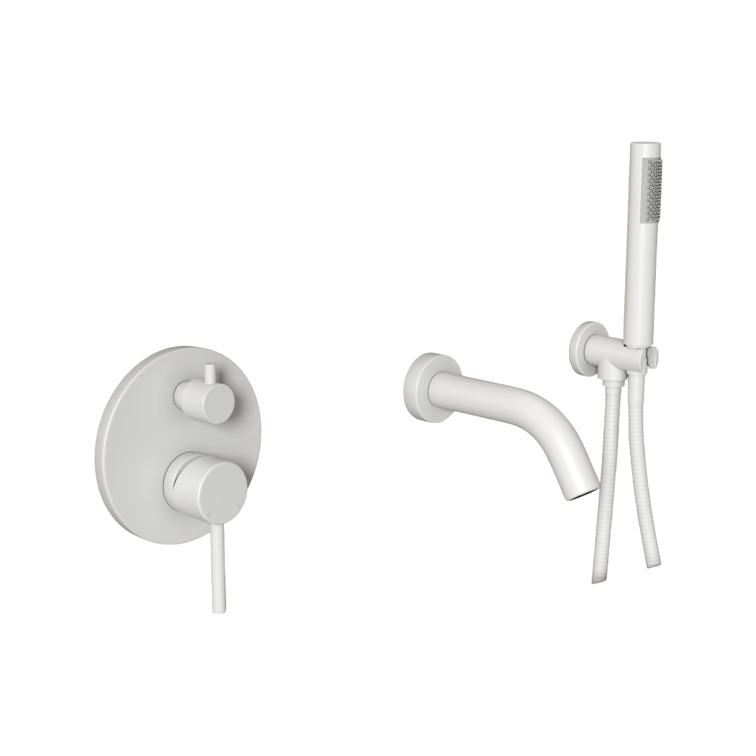 Faro Wall Mounted Bath Shower Mixer Tap with Neoperl Aerator, Ceramic Cartridge, WRAS Approved Brass Construction, Multiple Premium Finishes
