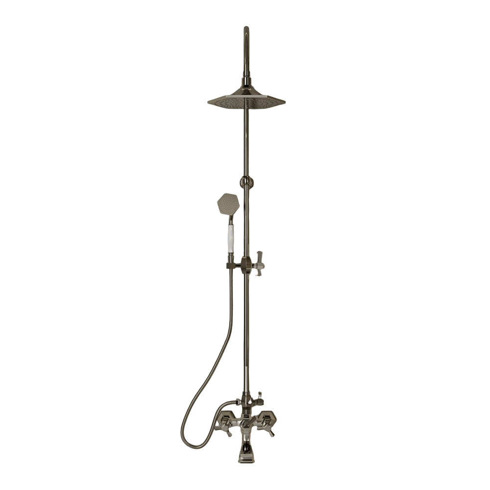 Kensington Exposed 3-Way Shower System in Polished Nickel with Hand Shower & Overhead Shower