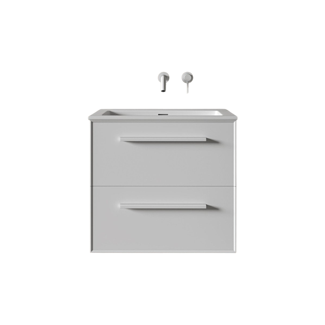 Missoni 600mm Wall Hung Vanity Unit with Stone Resin Basin – Matt White Soft Close Bathroom Cabinet, Certified Wood Storage, 10 Year Guarantee
