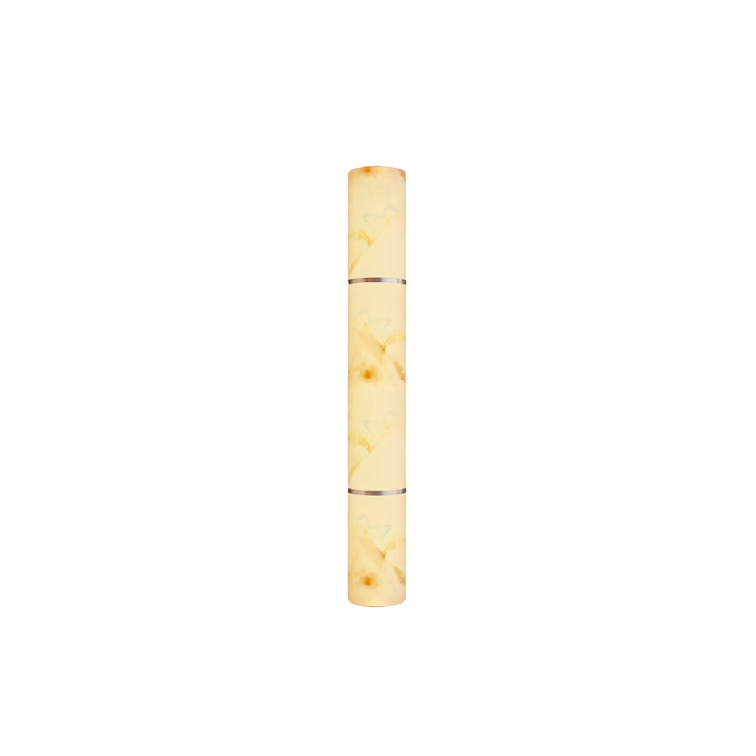 Nôsa Nova Alabaster Cylinder LED Wall Sconce 580mm Brushed Copper Finish IP44 Bathroom Light