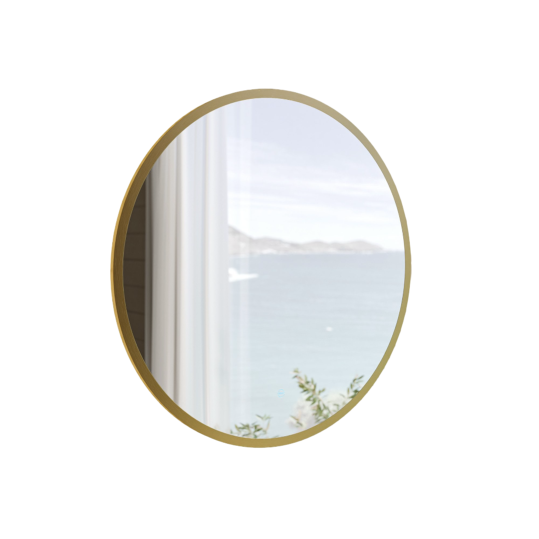 Nôsa Sardinia 800mm Round LED Bathroom Mirror with Demister, Touch Sensor, Dimmable 3-Colour Halo Backlit Lighting