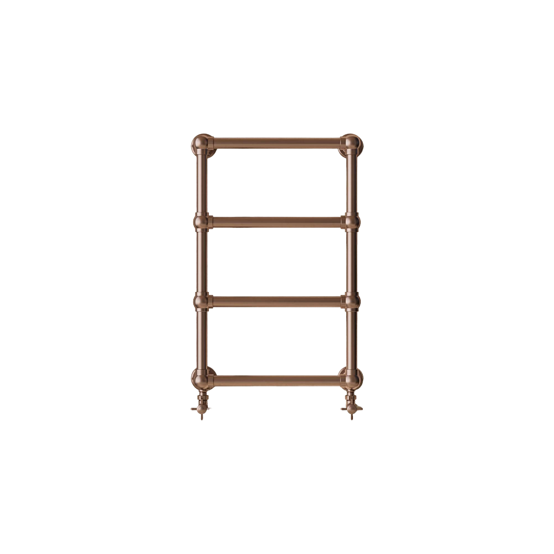 Serres Traditional Brushed Copper Heated Towel Radiator Frame Set 748 x 498mm Wall Mounted Mild Steel Bathroom Towel Warmer